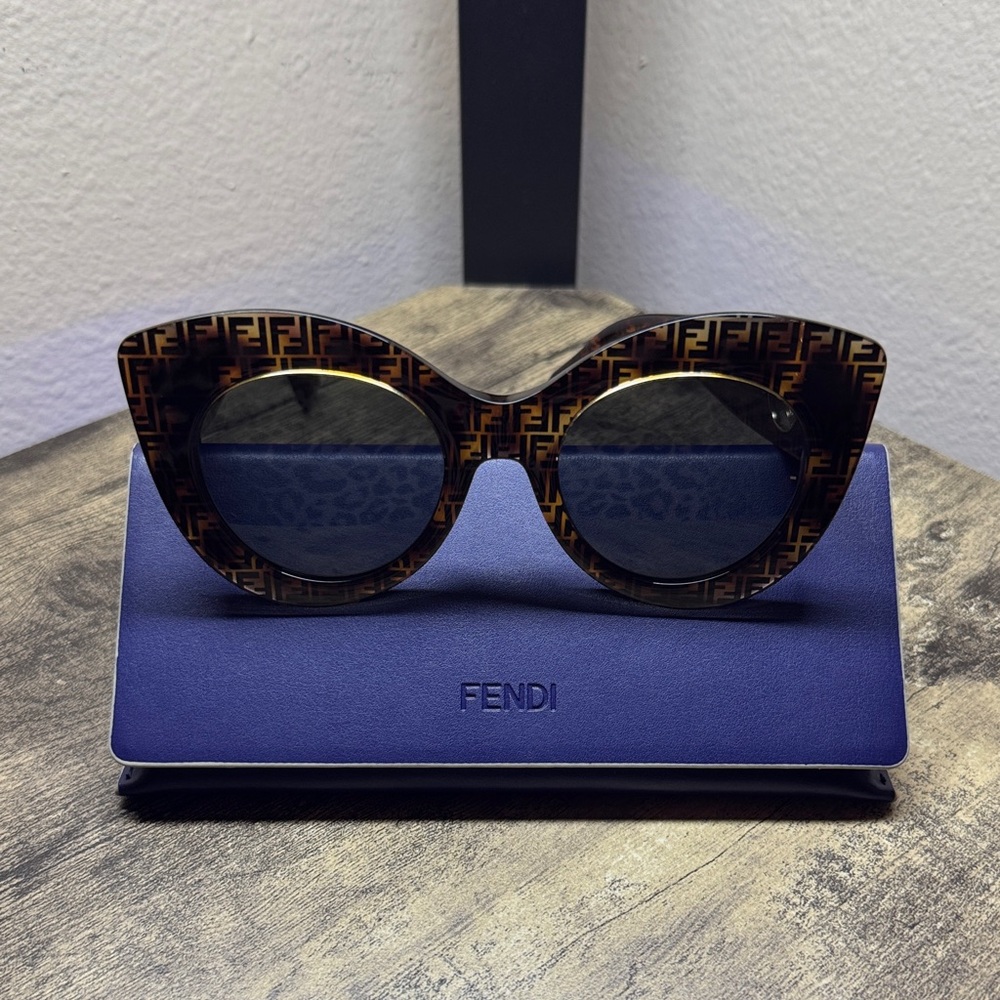Fendi Brown Patterned Sunglasses